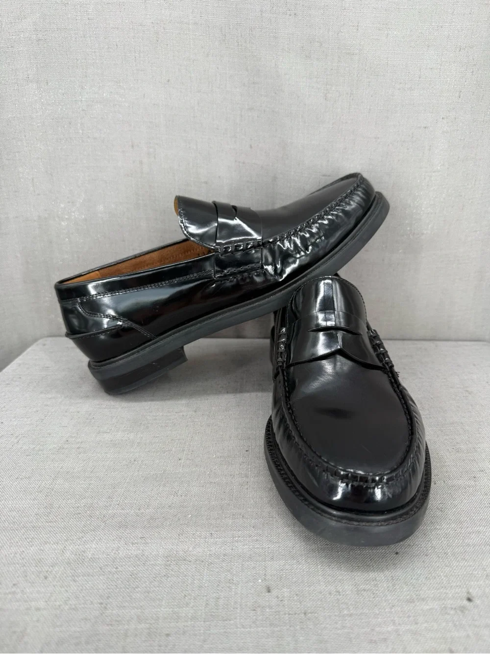 Cole Haan Pinch Prep Penny Loafer Black sz 8 Slip On Glossy  Dress Shoe